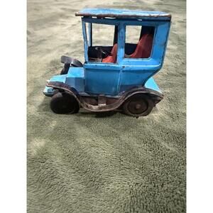 Bandai Tin Old Toy Antique Car Blue Vintage Made in Japan